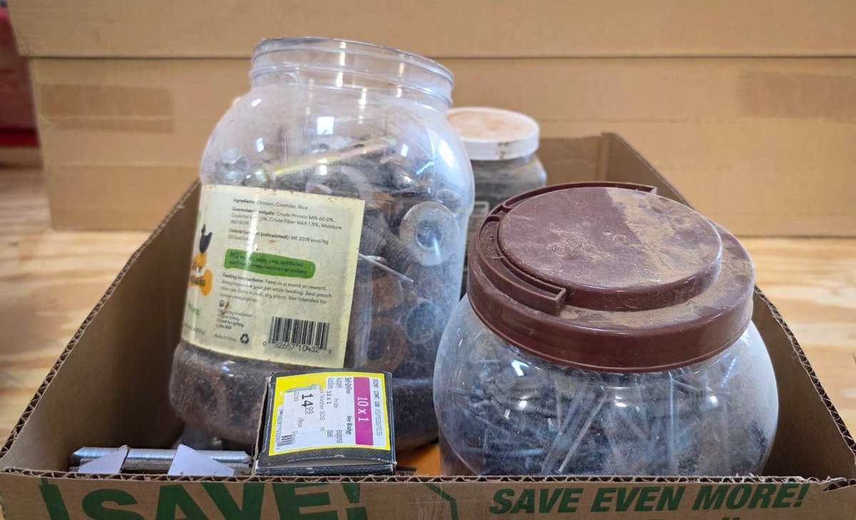 Hardware Lot with Fasteners, Nails, and Connectors