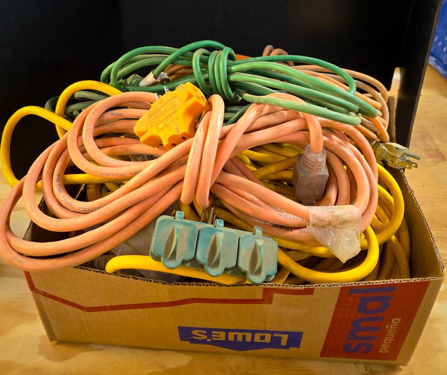 Extension Cords in Various Lengths and Colors