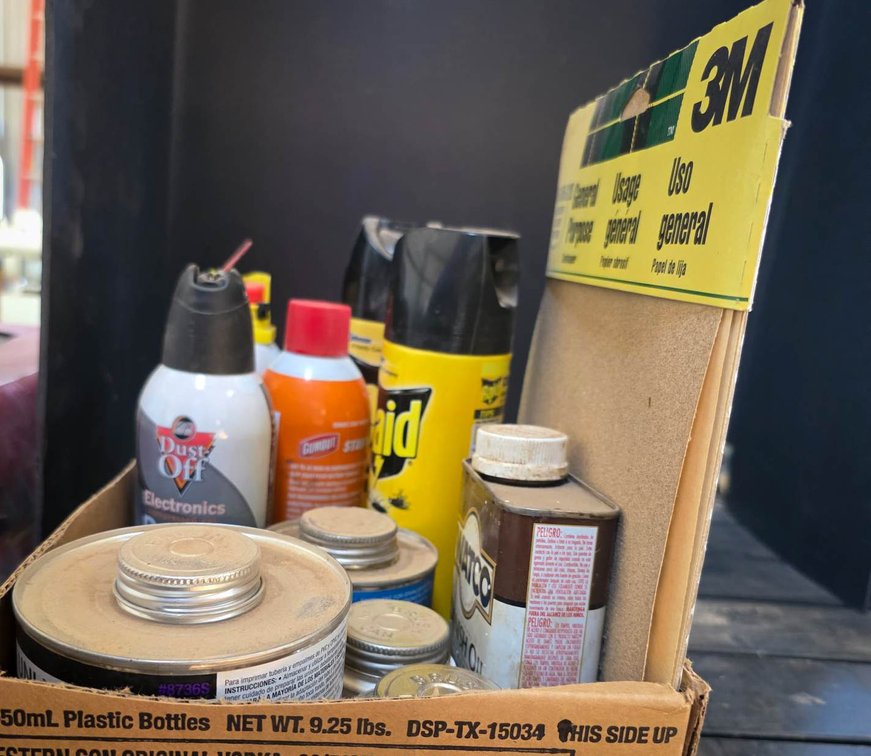 Chemicals, Oils, Adhesives, and Sprays