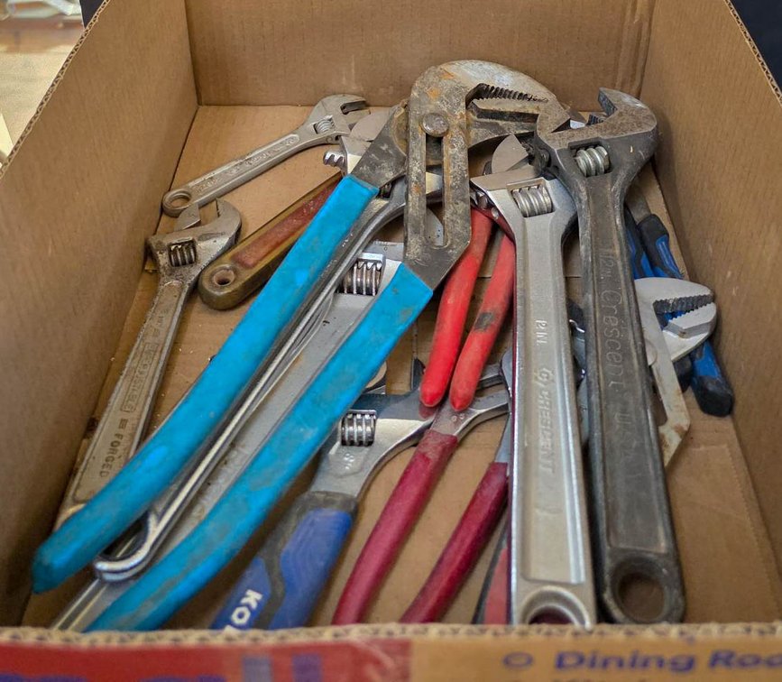 Adjustable Wrenches and Pliers Assorted Sizes