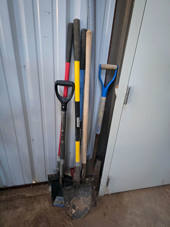 Six Assorted Shovels With Various Handles and Designs