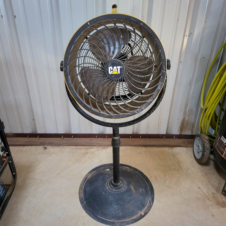 CAT Industrial Floor Fan with Adjustable Pedestal and Metal Base