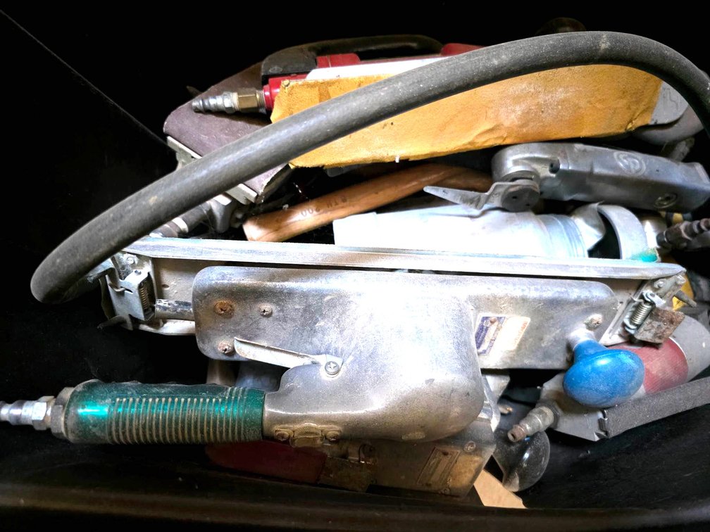 Pneumatic Tools with Accessories in Storage Bin