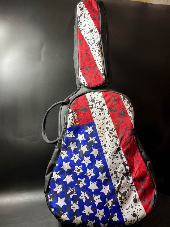 Cort Acoustic Guitar With American Flag-Patterned Gig Bag