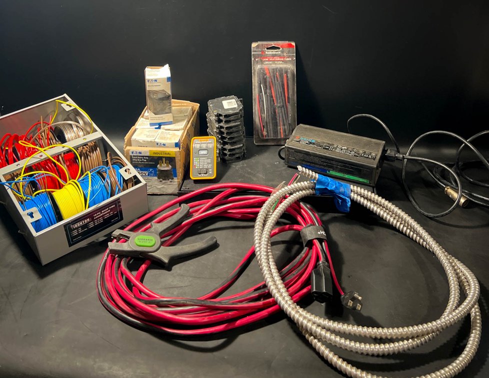 Electrical Components Including Wires, Connectors, and Testing Equipment