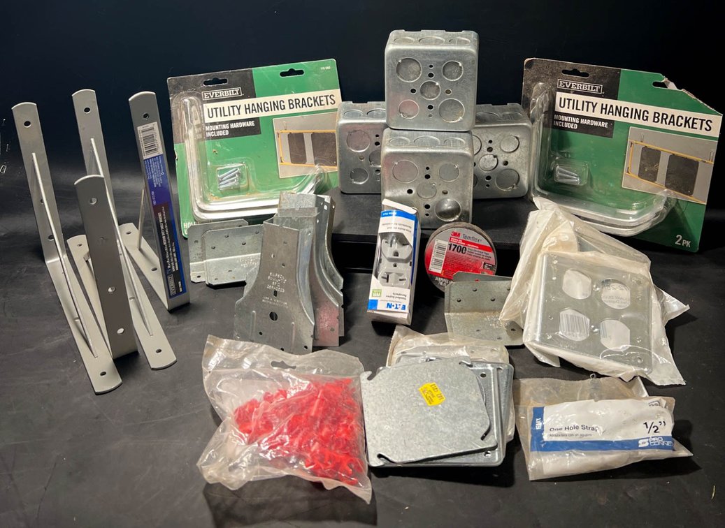 Utility Hanging Brackets, Electrical Boxes, Wall Plates, and Hardware