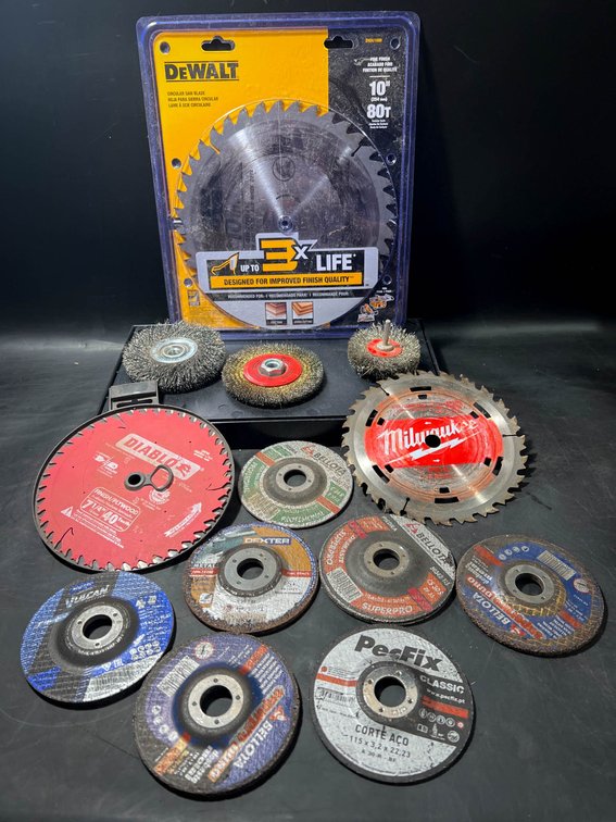 Circular Saw Blades and Wire Brush Attachments Lot