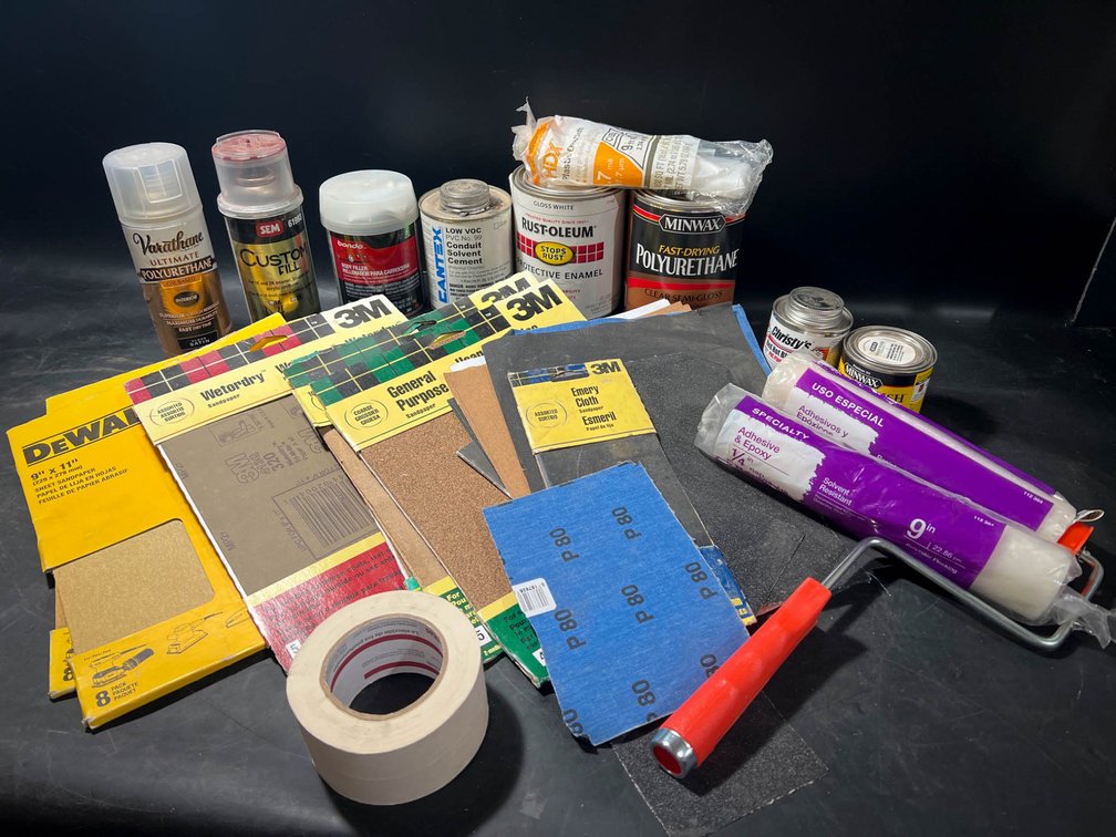 Sanding, Painting, and Repair Supplies Featuring 3M, Minwax, and Rust-Oleum