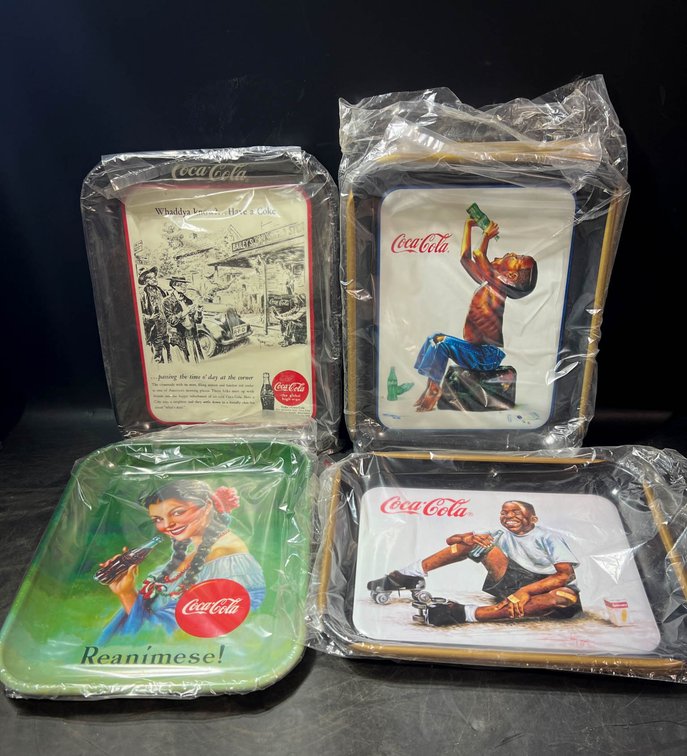Coca-Cola Metal Trays, Various Designs, 13×11 Inches