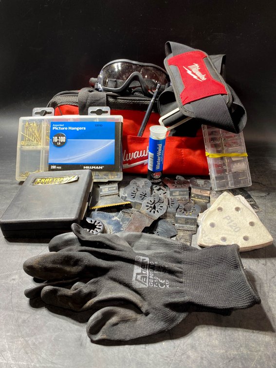 Milwaukee Tool Bag with Assorted Tools and Accessories