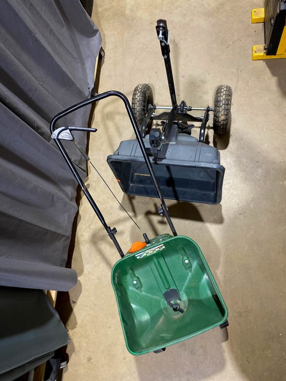 Two Lawn Spreaders: Scotts and Agri-Fab