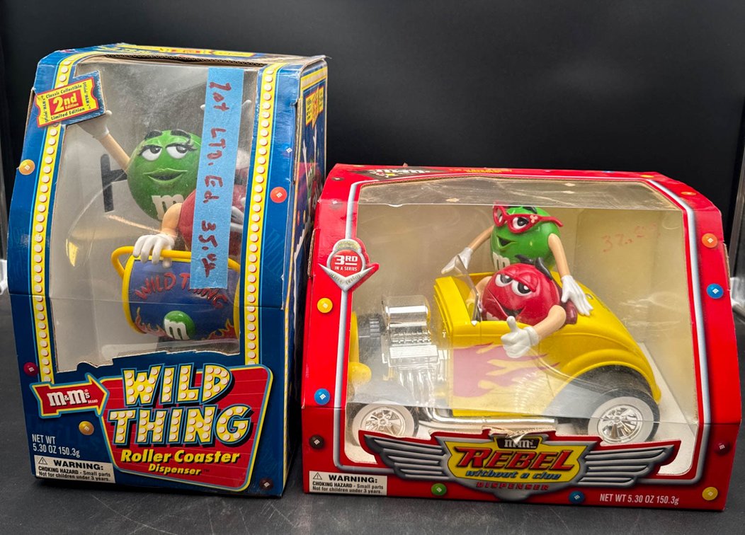 M&M’s Rebel Without a Clue & Wild Thing Dispensers in Original Packaging