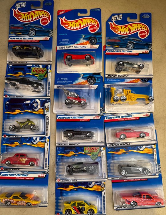 15 Hot Wheels First Editions Die-Cast Cars