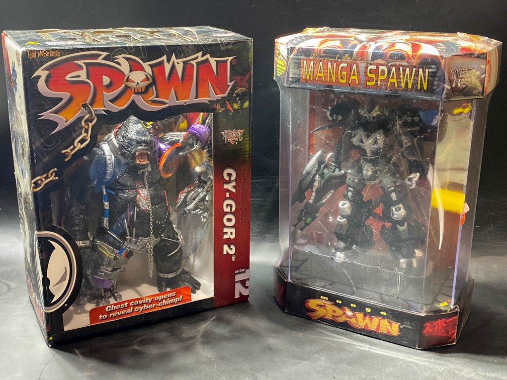 McFarlane Toys Spawn CY-GOR 2 and Manga Spawn Action Figures in Original Packaging