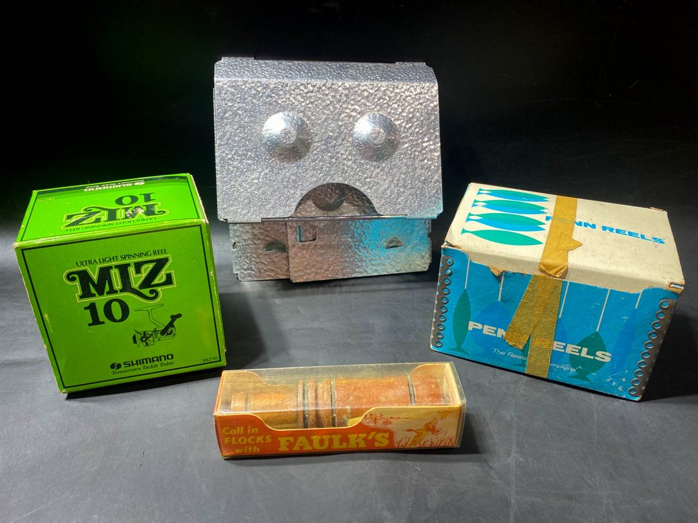 Fishing Reels, Faulk’s Game Call, and Steel Trap