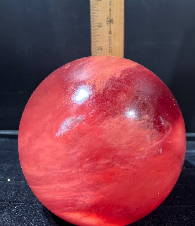 Cherry Quartz Sphere, 13-14 cm Diameter, Made in China