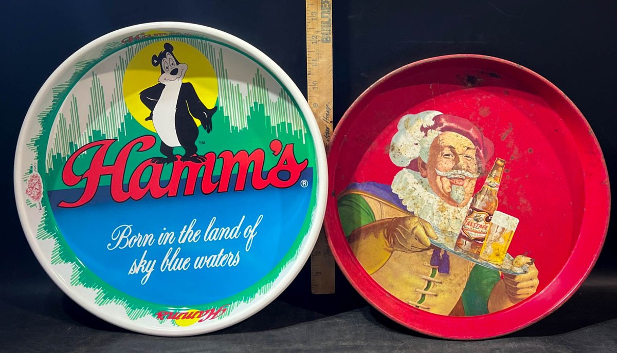 Hamm’s and Falstaff Vintage Beer Serving Trays