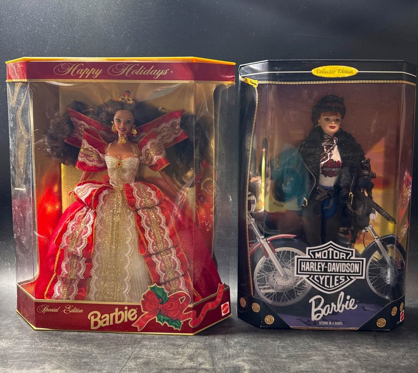 Happy Holidays Barbie Special Edition and Harley-Davidson Barbie Collector Edition Dolls