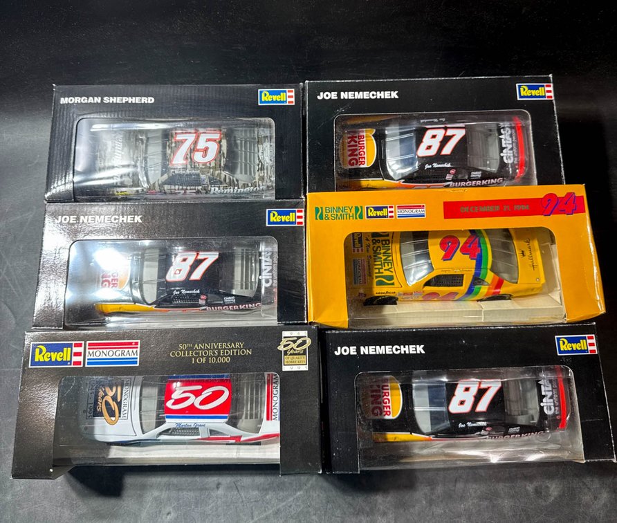 6 Revell 1:24 Diecast NASCAR Models in Original Packaging