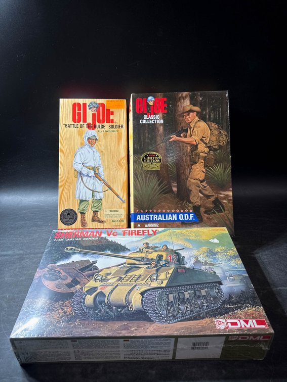GI Joe Collector’s Items: Two Figures and Sherman vs Firefly Model Kit