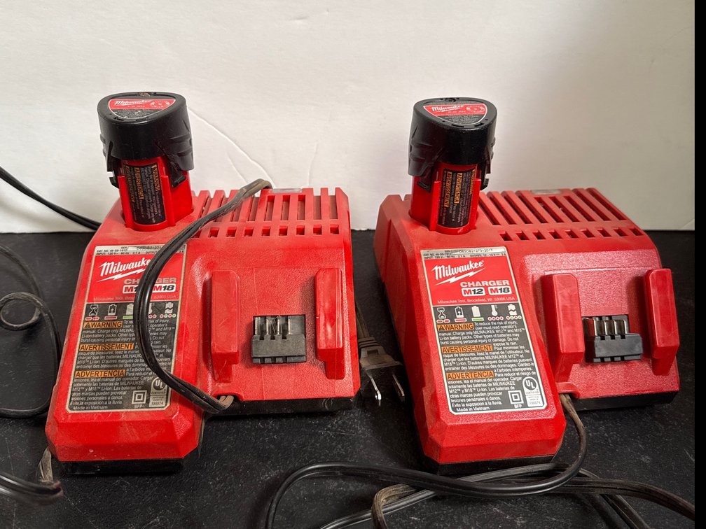 Milwaukee M12/M18 Battery Chargers with Two M12 Batteries