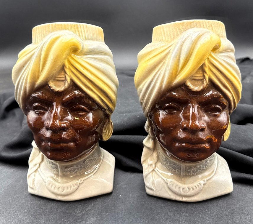 Royal Copley Ceramic Turban Planter Heads