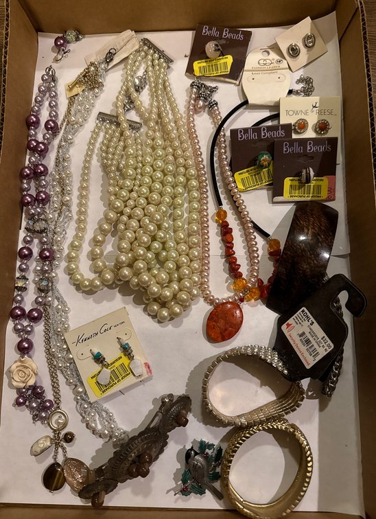 Costume Jewelry Including Necklaces, Bracelets, and Earrings