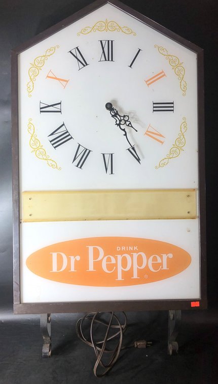 Dr. Pepper Illuminated Advertising Wall Clock with Roman Numerals