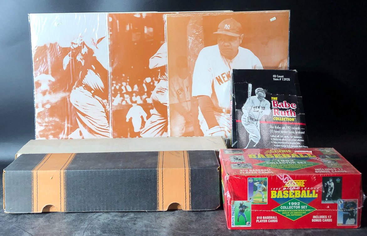 Baseball Cards, Babe Ruth Prints, and 1992 Score Collector Set