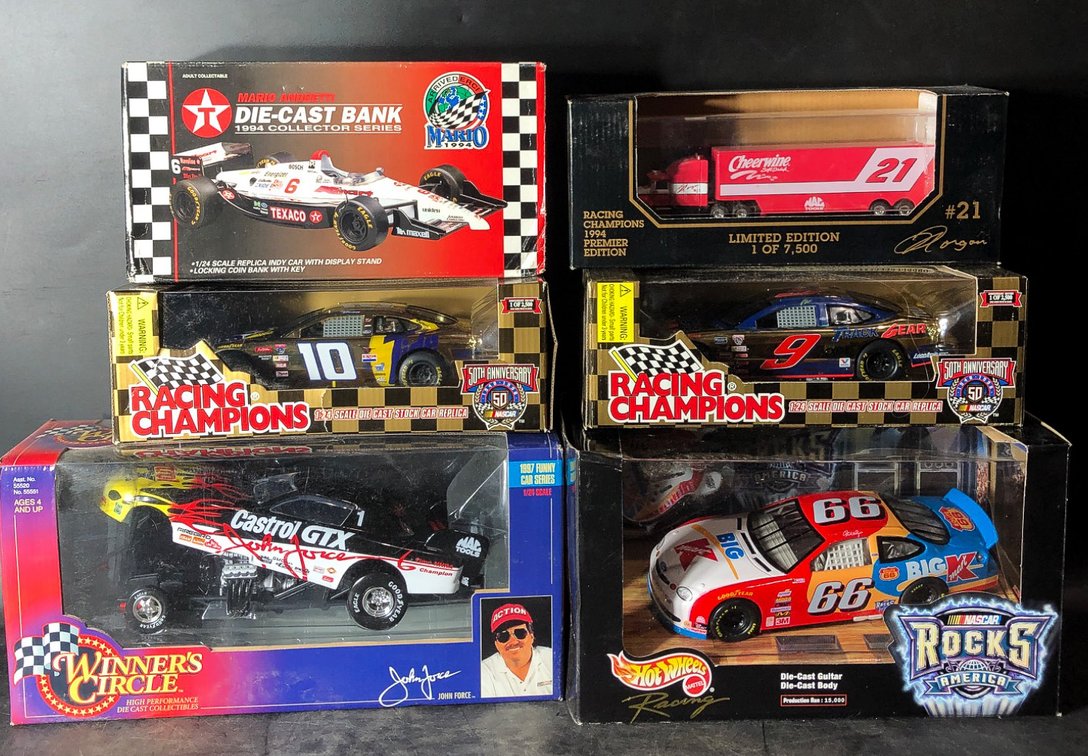 NASCAR Die-Cast Cars and Trucks with Packaging