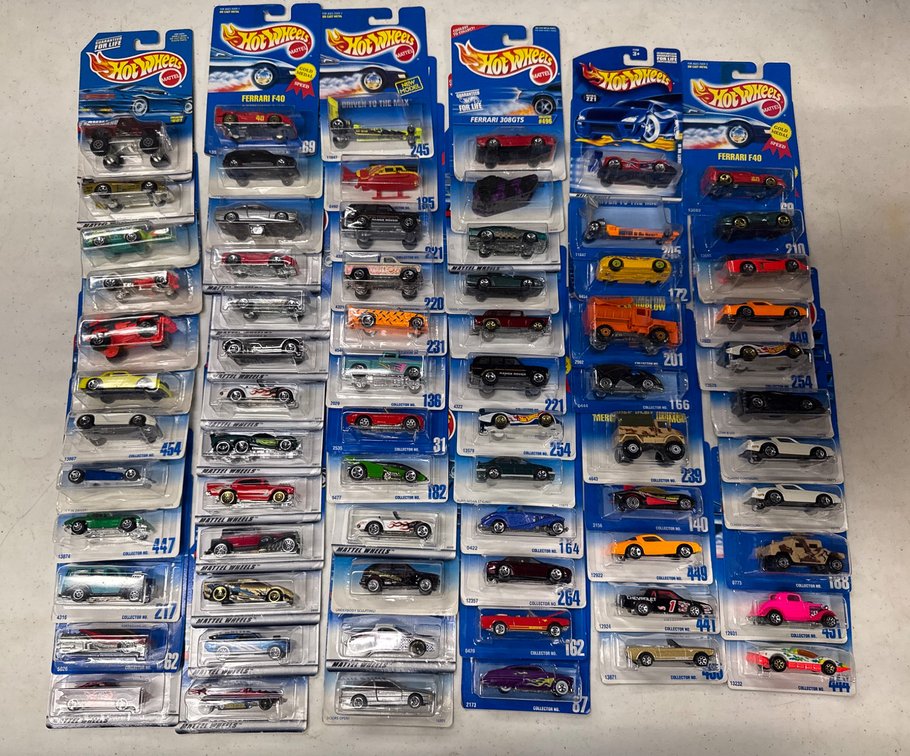 72 Hot Wheels Die-Cast Vehicles in Original Packaging