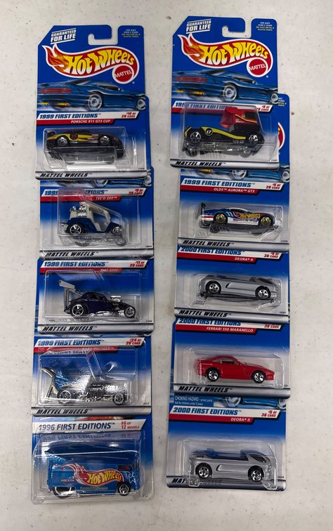 Hot Wheels First Editions 1996-2000 Lot of 10 Vehicles in Packaging