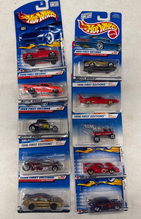 10 Hot Wheels First Editions From 1996 and 1998