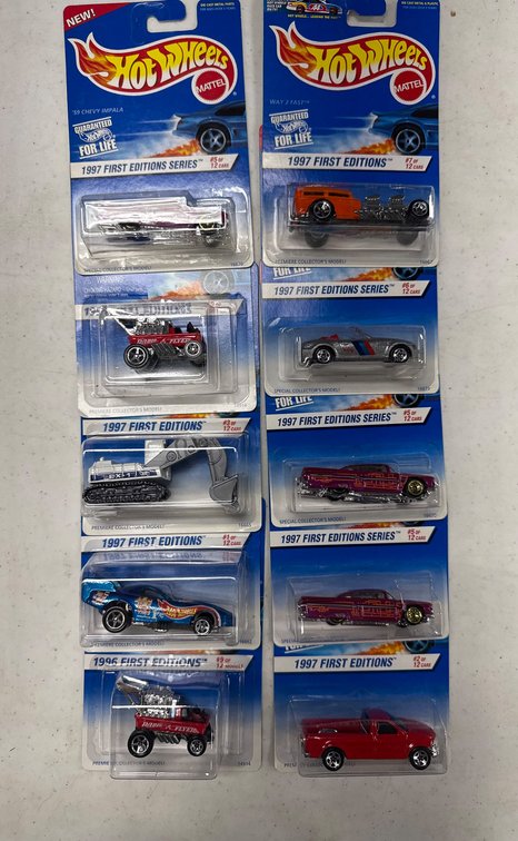 Hot Wheels 1996-1997 First Editions Series Vehicles in Blister Packs