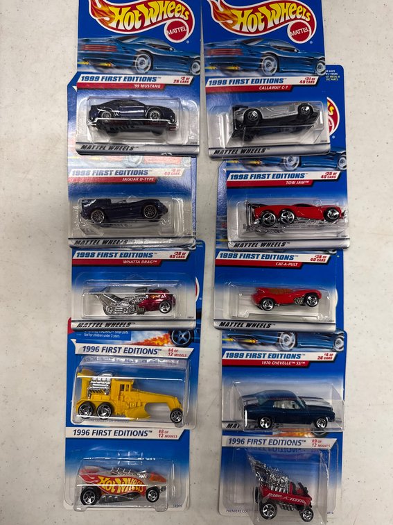 10 Mattel Hot Wheels First Editions Die-Cast Cars (1996-1998)