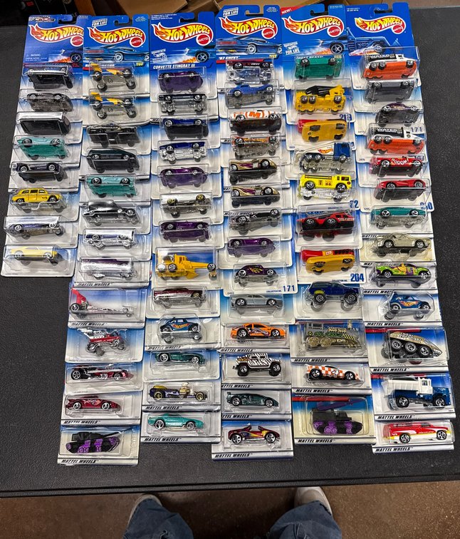 72 Hot Wheels Die-Cast Cars in Original Packaging