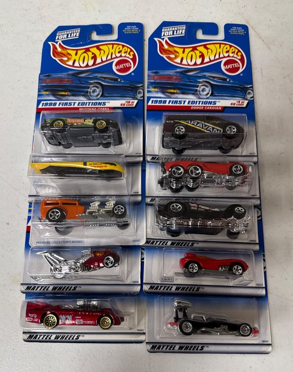 10 Hot Wheels 1997-1999 First Editions in Original Packaging