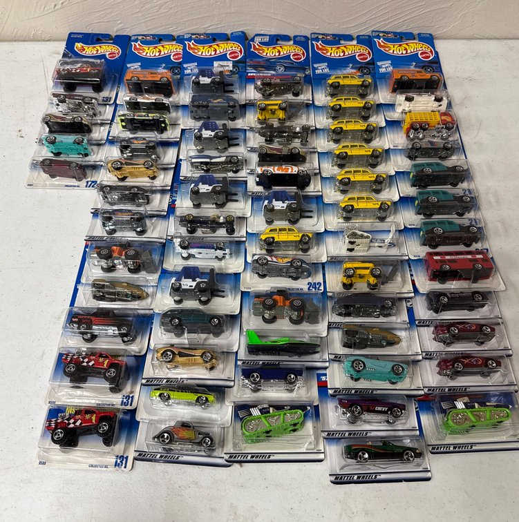 72 Hot Wheels Die-Cast Cars in Original Packaging