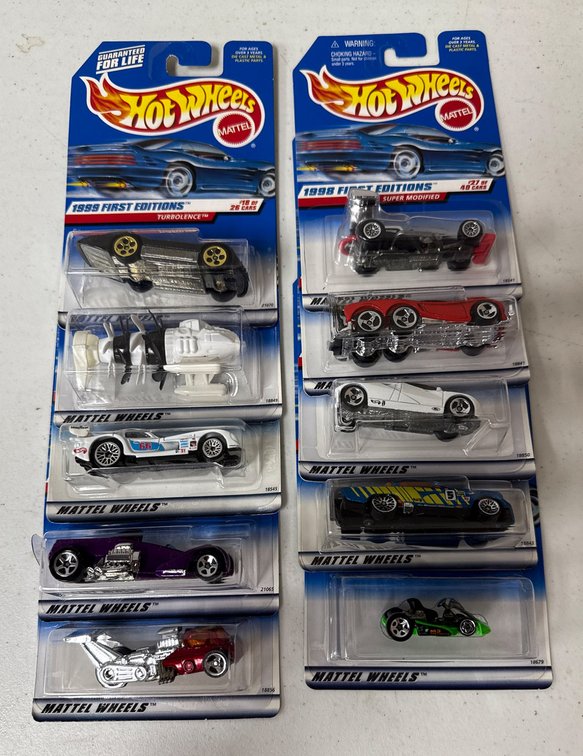 10 Hot Wheels 1998-1999 First Editions in Original Packaging