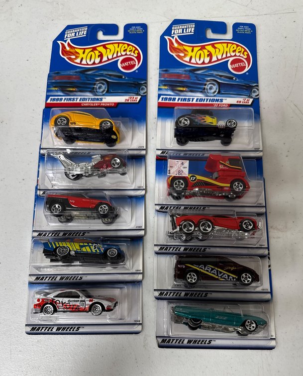 1998 and 1999 Hot Wheels First Editions, Lot of 10