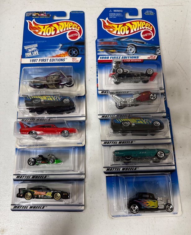 10 Hot Wheels First Editions in Original Packaging
