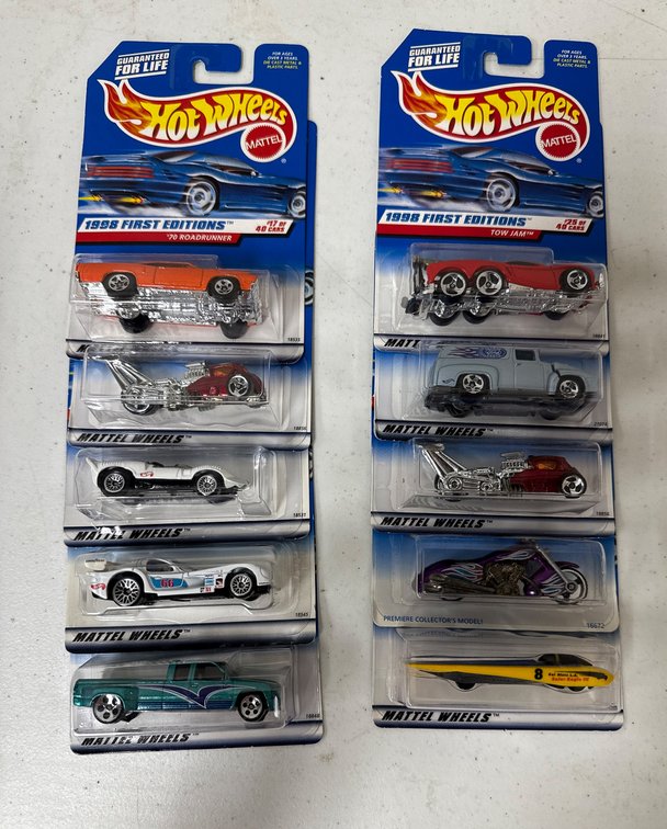 10 Hot Wheels First Editions Cars, 1997-1999