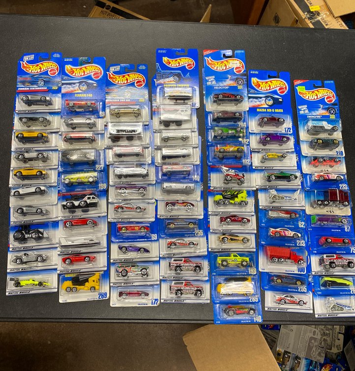 72 Hot Wheels Die-Cast Cars in Original Packaging