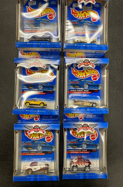 6 Final Run Hot Wheels Cars in Original Packaging