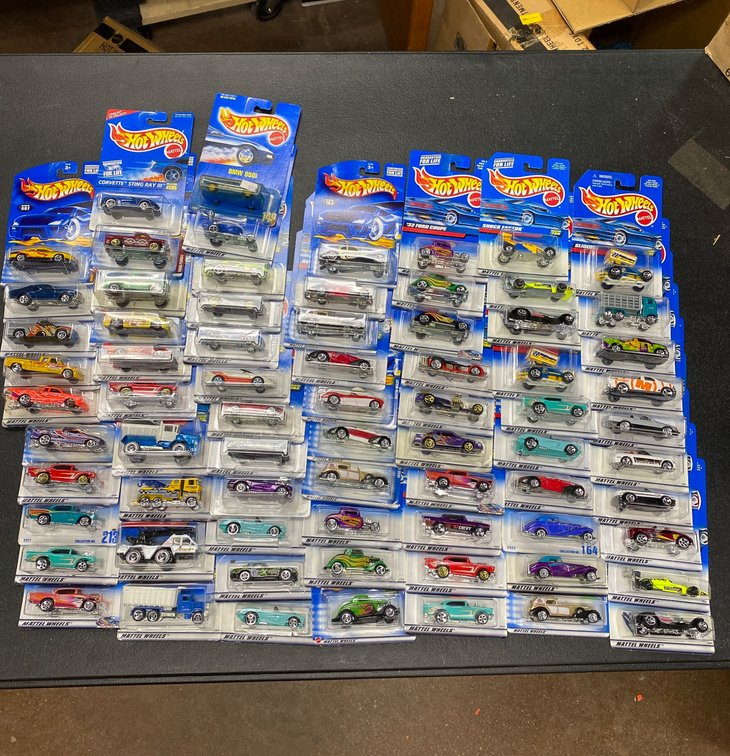 72 Hot Wheels Die-Cast Cars in Original Packaging