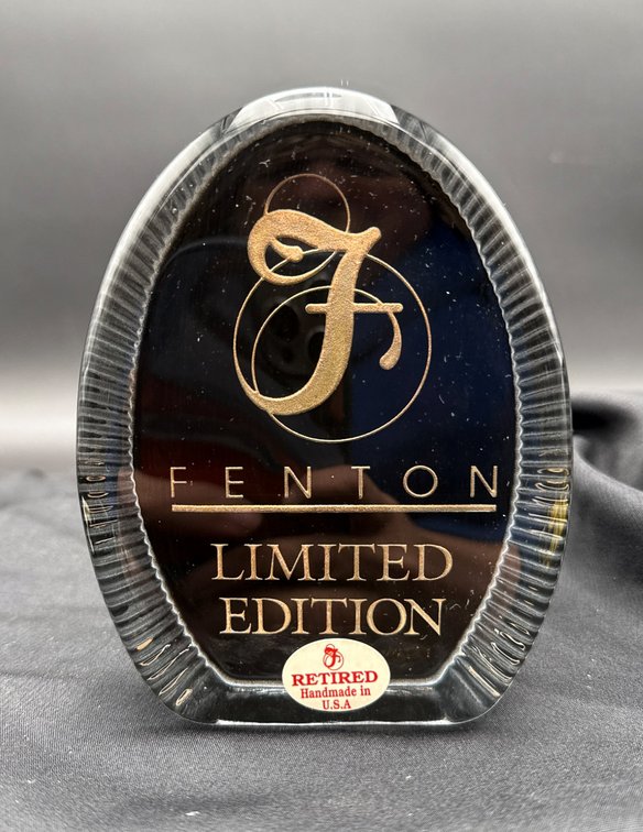 Fenton Limited Edition Retired Glass Display Plaque