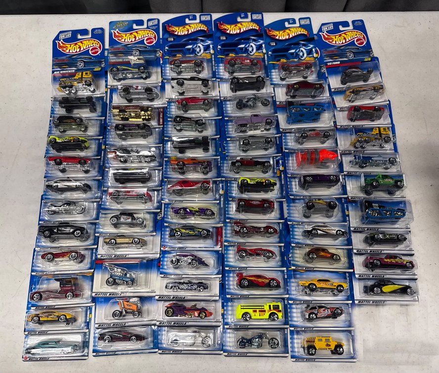 72 Carded Hot Wheels Die-Cast Cars