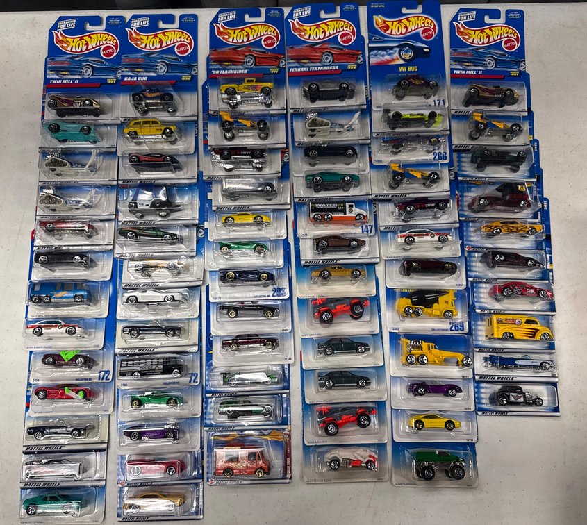 72 Carded Hot Wheels Die-Cast Cars