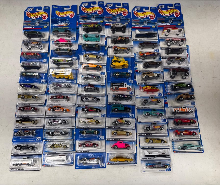 72 Mattel Hot Wheels Diecast Cars in Original Packaging