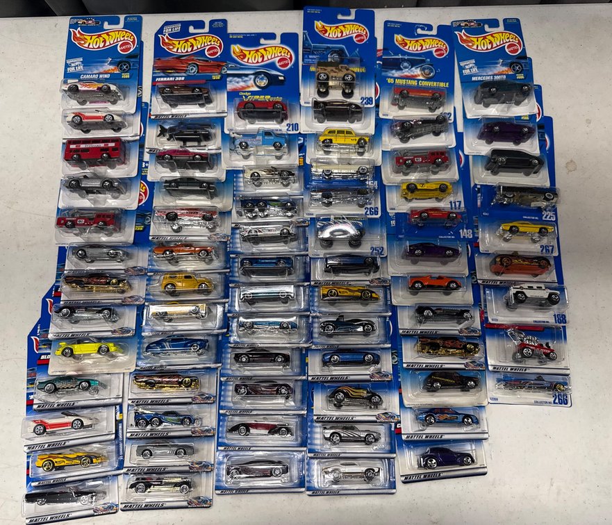 72 Hot Wheels Die-Cast Cars in Original Packaging